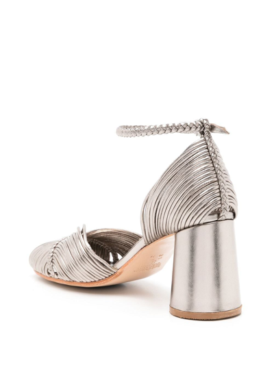 Sarah Chofakian Twiggy Metallic-effect Sandals In Silver