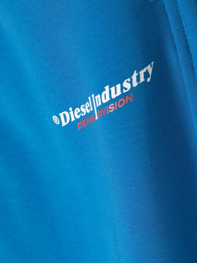 Shop Diesel Logo-print Track Shorts In Blue