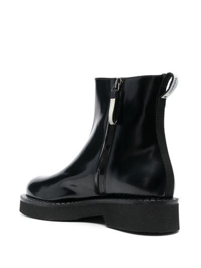 Premiata Patent Leather Ankle Boots In Black