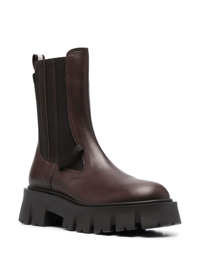 Premiata Side-panel Ankle Boots In Brown