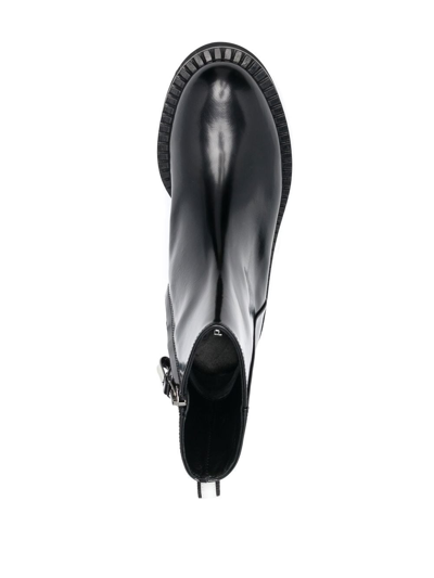Premiata Patent Leather Ankle Boots In Black