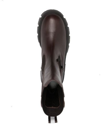 Premiata Side-panel Ankle Boots In Brown
