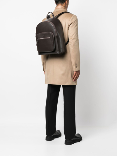 Shop Baldinini Luke Leather Backpack In Brown