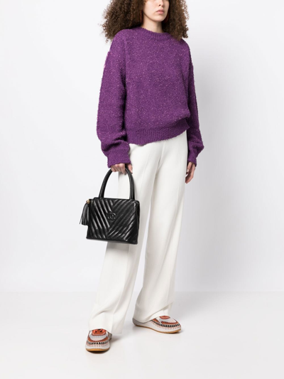 Pre-owned Chanel 1992 Cc V-stitch Top-handle Bag In Black