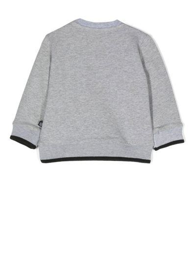 Shop Philipp Plein Junior Logo-print Cotton Sweatshirt In Grey