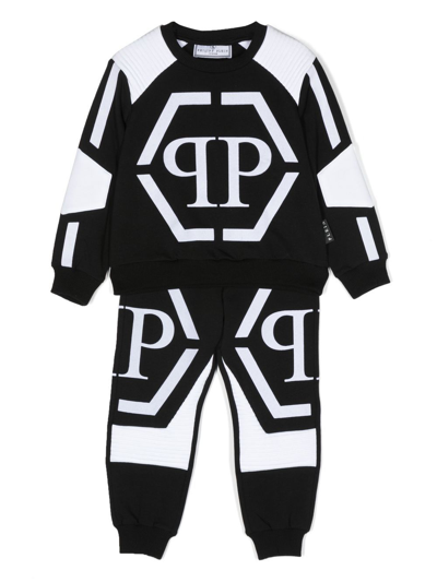 Shop Philipp Plein Junior Panelled Tracksuit Set In Black