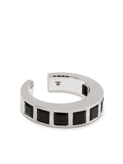 Shop Tom Wood Arch Square Onyx Ring In Silver