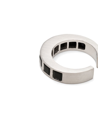 Shop Tom Wood Arch Square Onyx Ring In Silver