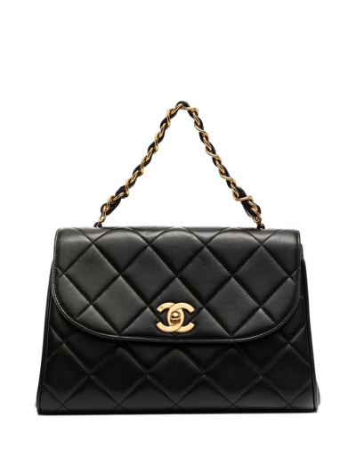 Pre-owned Chanel 1995 Classic Flap Top-handle Bag In Black