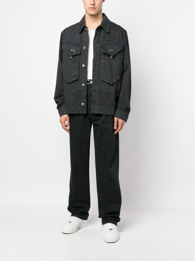 Objects Iv Life Buckle-detail Straight-leg Jeans In Grey