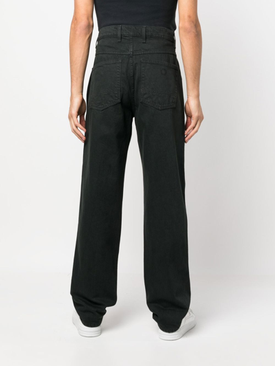 Objects Iv Life Buckle-detail Straight-leg Jeans In Grey