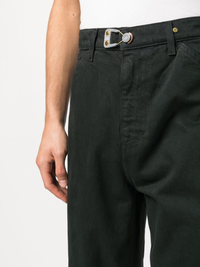 Shop Objects Iv Life Buckle-detail Straight-leg Jeans In Grey
