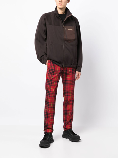 Shop Mastermind Japan Colour-block Bomber Jacket In Red