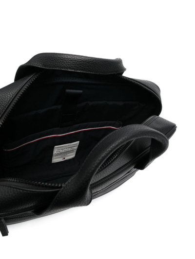 Tommy Hilfiger Logo-plaque Laptop Bag In Black