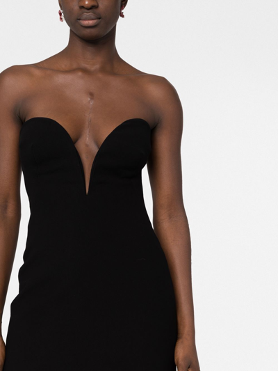 Shop Monot Plunging-neck Strapless Minidress In Black