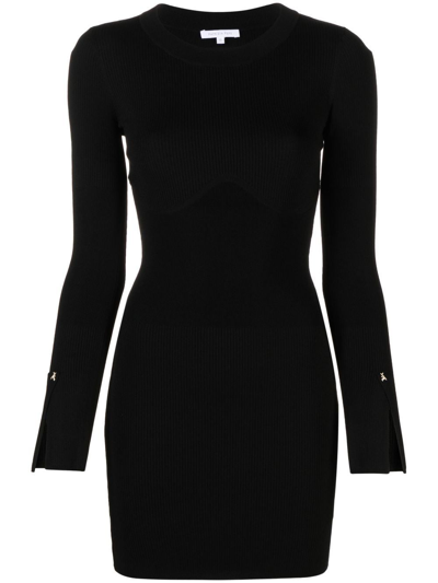 Shop Patrizia Pepe Logo-charm Mini Dress In Black