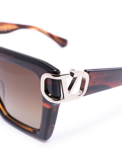 Valentino Vlogo Signature Oversized-frame Sunglasses In Brown