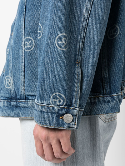 Martine Rose Indigo Extreme Shoulder Denim Jacket In Blue