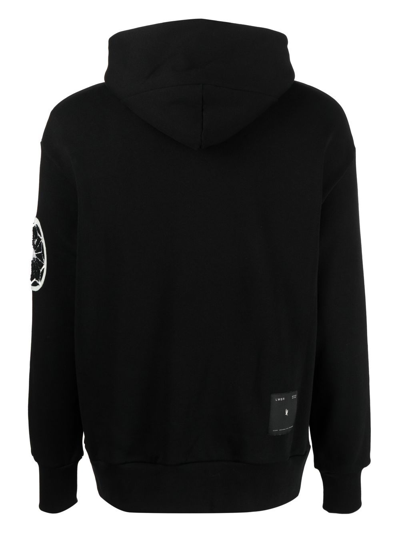 Shop Low Brand Logo-patch Zip-front Hoodie In Black