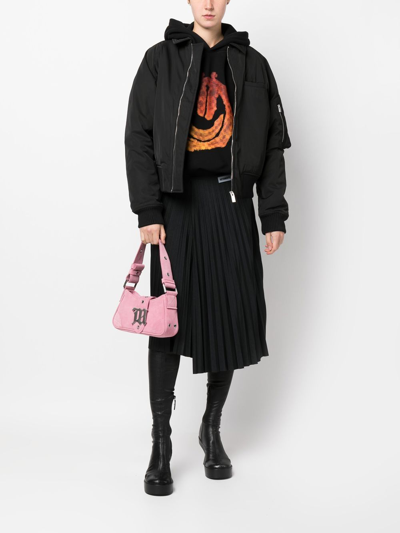 Shop Vetements Pleated Midi Skirt In Black