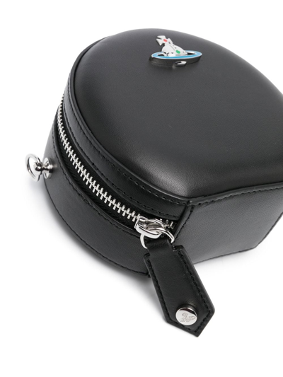 Shop Vivienne Westwood Orb-detail Leather Crossbody Bag In Black