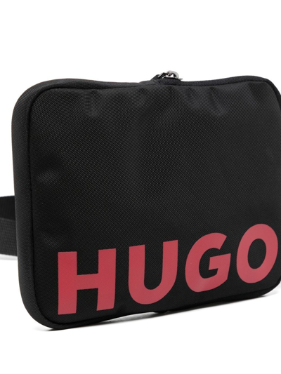 Shop Hugo Logo-print Crossbody Bag In Black