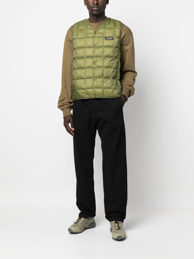 Shop Gramicci Quilted Feather-down Gilet In Green