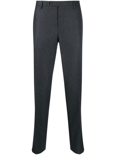 Shop Rota Virgin-wool Slim-cut Trousers In Grey