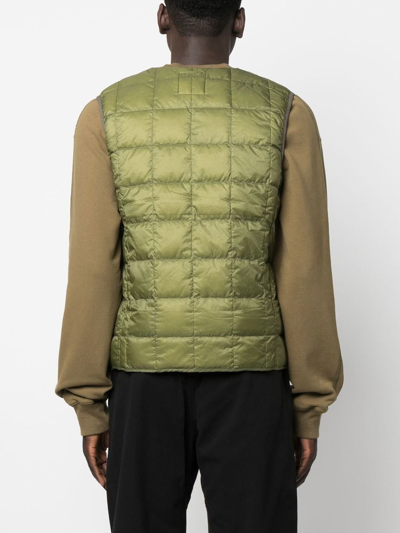 Shop Gramicci Quilted Feather-down Gilet In Green