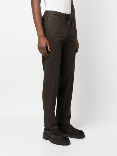Shop Rota Cotton Straight-leg Trousers In Brown