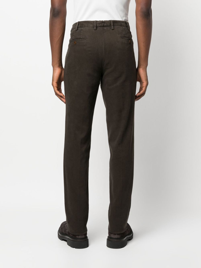 Shop Rota Cotton Straight-leg Trousers In Brown