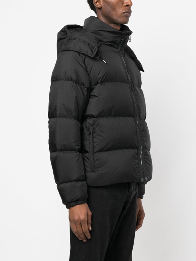 Shop Ten C Hooded Down-filled Jacket In Black