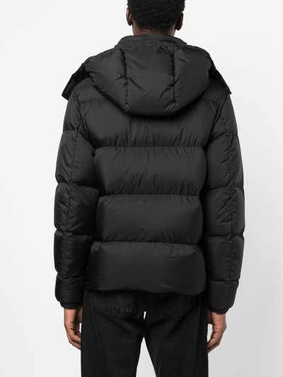 Shop Ten C Hooded Down-filled Jacket In Black