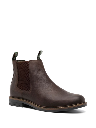 Shop Barbour Leather Chelsea Boots In Brown