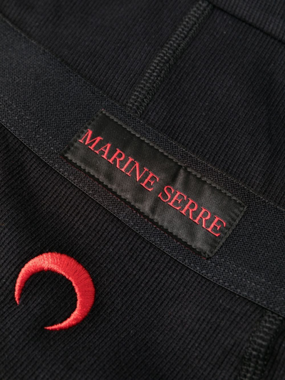 Shop Marine Serre Ribbed Organic Cotton Briefs In Black