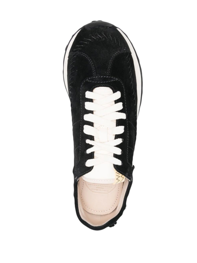 Shop Visvim Suede Lace-up Sneakers In Black