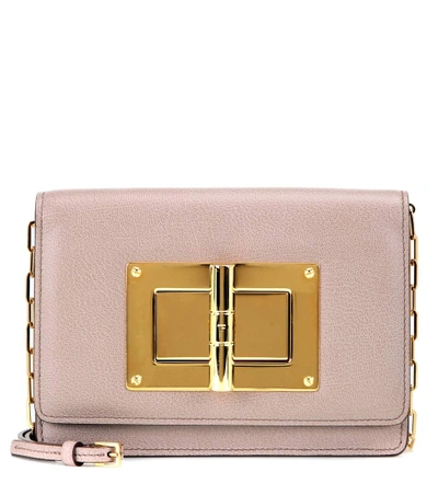 Tom Ford Natalia Small Leather Shoulder In Pink