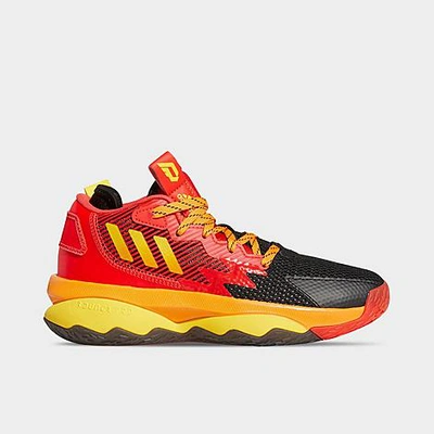Shop Adidas Originals Adidas Big Kids' Dame 8 Basketball Shoes In Red/team Yellow/impact Orange