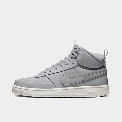 Shop Nike Men's Court Vision Mid Winterized Casual Shoes In Wolf Grey/summit White/cool Grey/wolf Grey