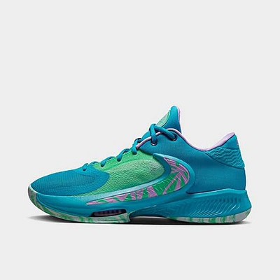 Shop Nike Zoom Freak 4 Basketball Shoes In Laser Blue/light Menta/glacier Blue/lilac