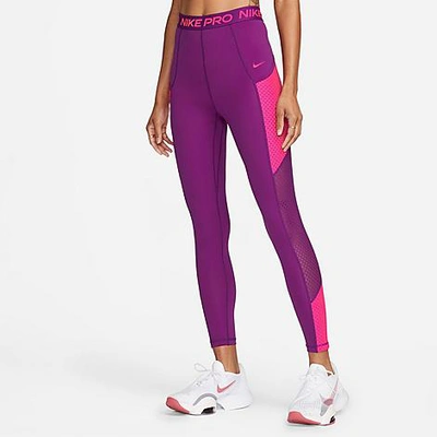 Nike Women's Pro Dri-fit Training Tights In Viotech/hyper Pink/hyper Pink |  ModeSens