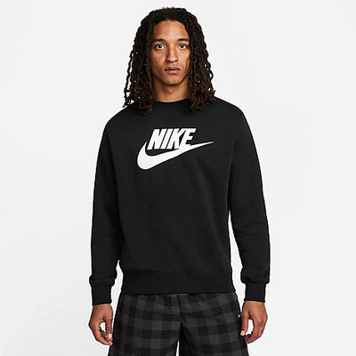 Shop Nike Sportswear Club Fleece Futura Logo Crewneck Sweatshirt In Black