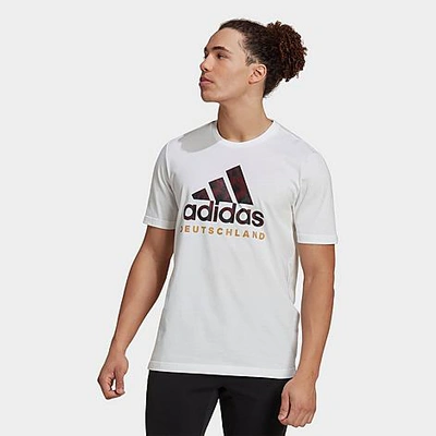 Shop Adidas Originals Adidas Men's Soccer Germany Graphic T-shirt In White/black