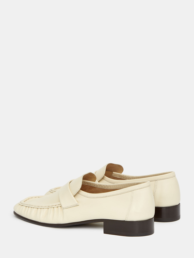 Shop The Row Soft Cream-colored Loafers In Crema