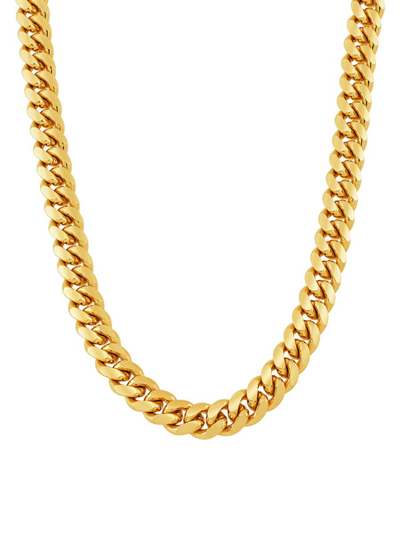 Shop Saks Fifth Avenue Made In Italy Men's 14k Yellow Goldplated Cuban Chain Necklace