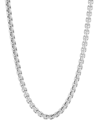 Shop Saks Fifth Avenue Made In Italy Men's Sterling Silver Round Box Chain Necklace