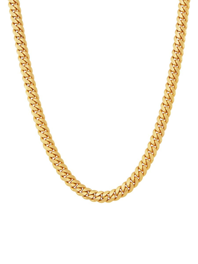 Shop Saks Fifth Avenue Made In Italy Men's 14k Goldplated Sterling Silver Cuban Chain 24" Necklace