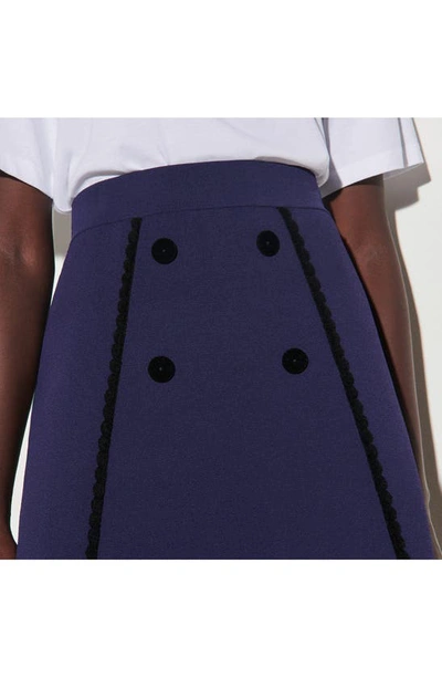 Sandro Jemy Button Front Skirt In Navy Blue