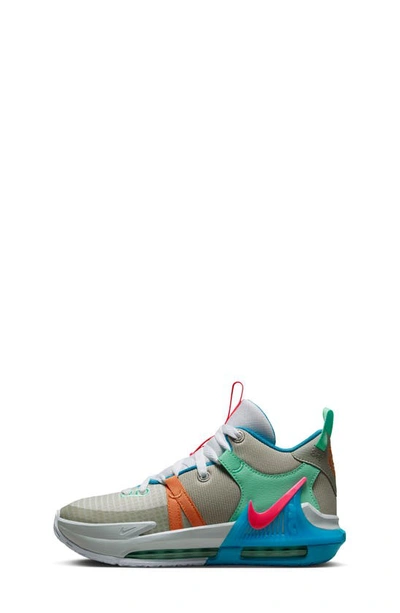Shop Nike Kids' Lebron Witness 7 Basketball Shoe In Grey/ Pink/ Cobblestone