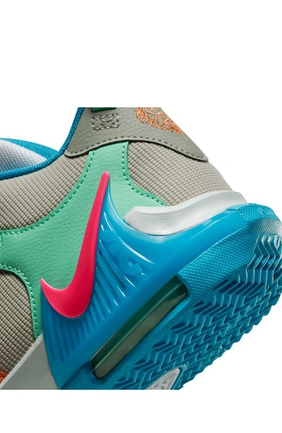 Shop Nike Kids' Lebron Witness 7 Basketball Shoe In Grey/ Pink/ Cobblestone